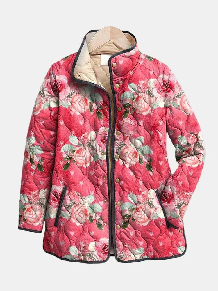 DELACROIX | Christine Dusty Roses Quilted Jacket