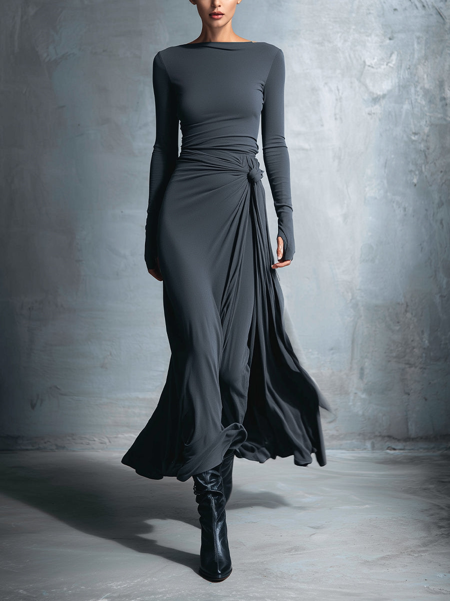 Naomie | Wrap-Style Maxi Dress with Side Bow