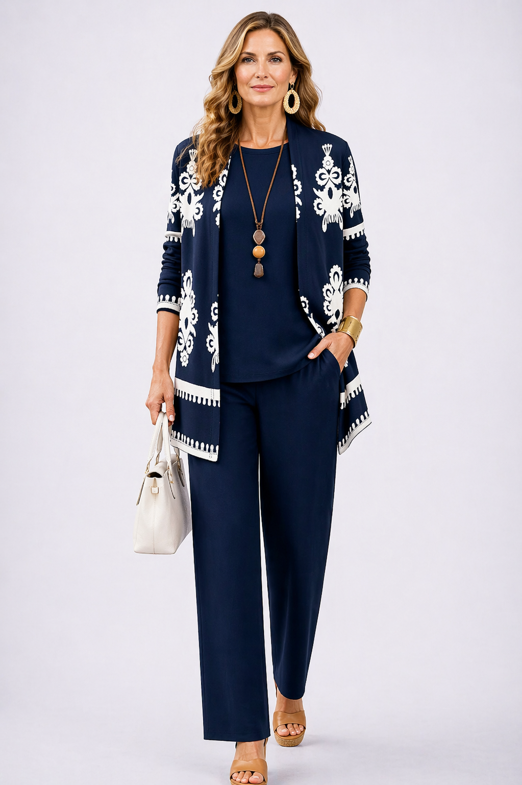 Casey | Classic Elegance Three-Piece Set in Midnight Blue