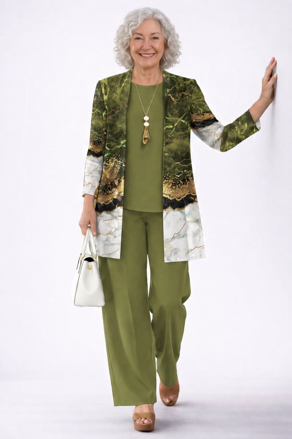 Devy | Classic Elegance Three-Piece Set in Green