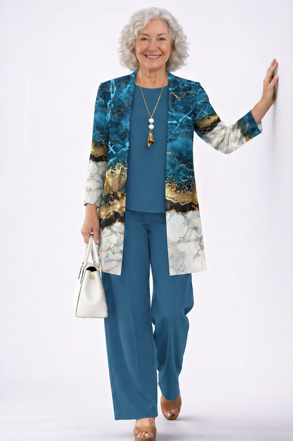 Sheryl | Classic Elegance Three-Piece Set in Blue