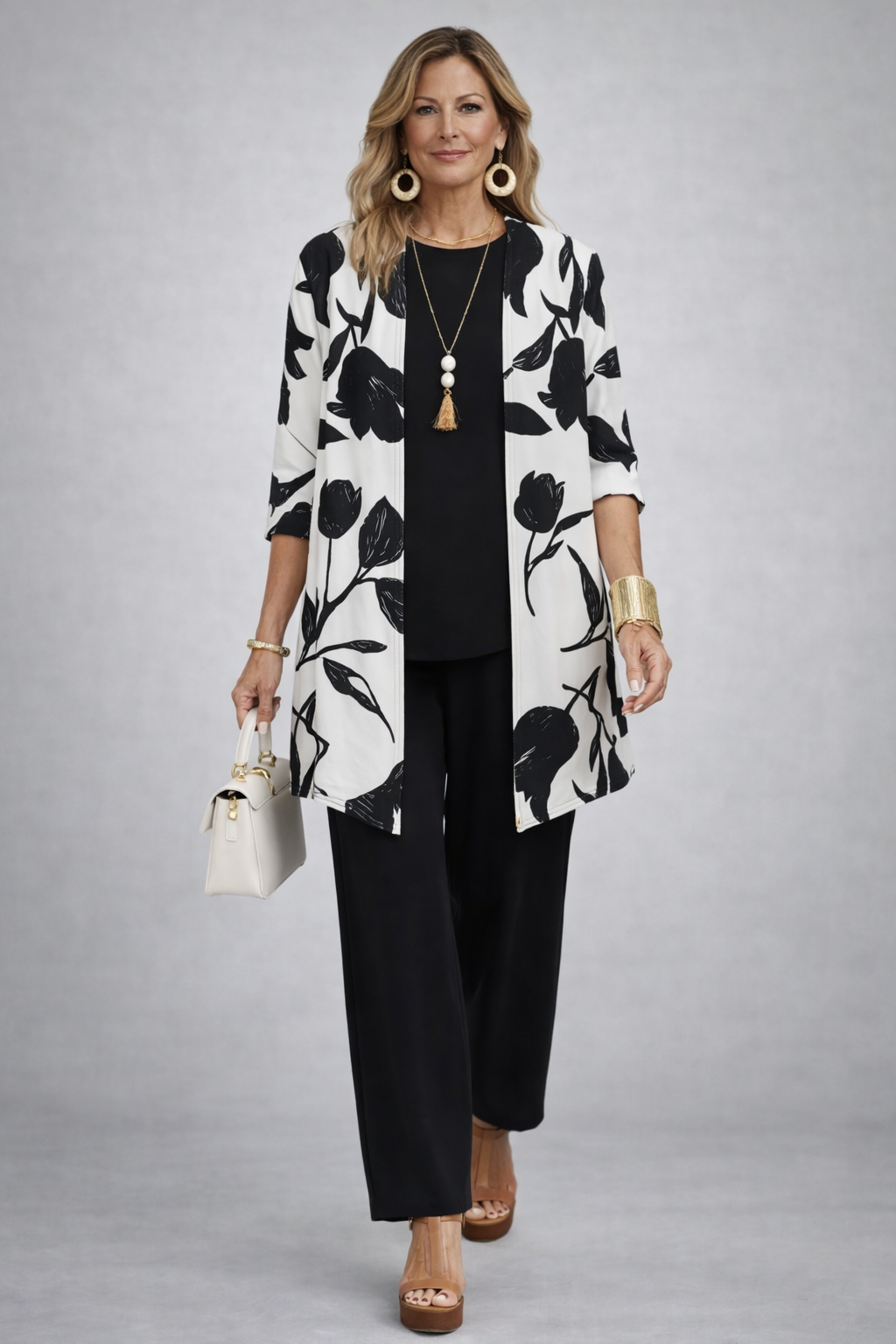 Ethel | Classic Elegance Three-Piece Set in Black and White