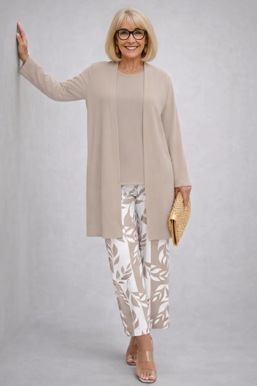 Jeryl | Classic Elegance Three-Piece Set in Cream