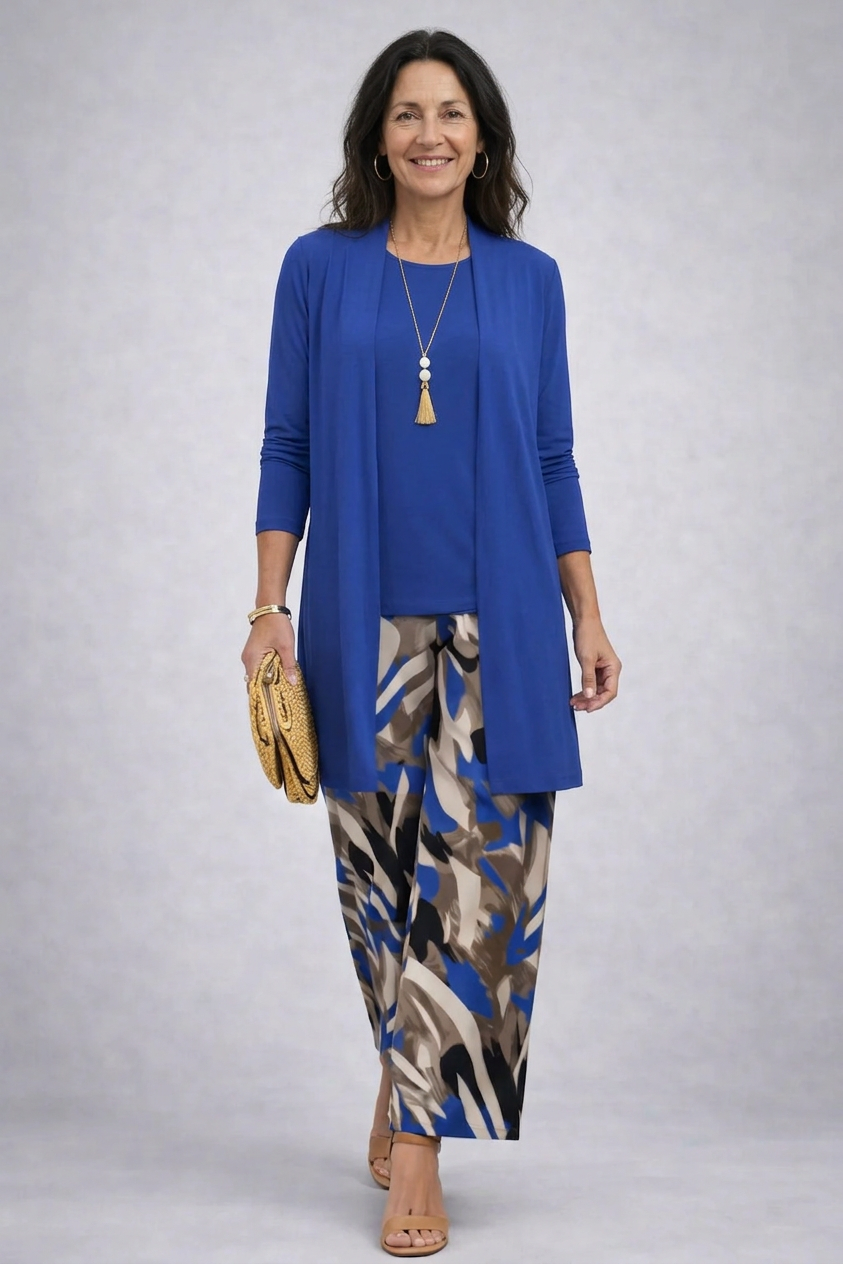 Faye | Classic Elegance Three-Piece Set in Blue