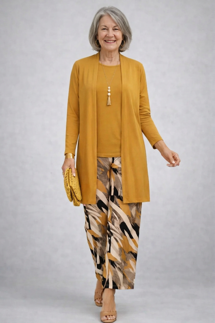 Ailene | Classic Elegance Three-Piece Set in Yellow
